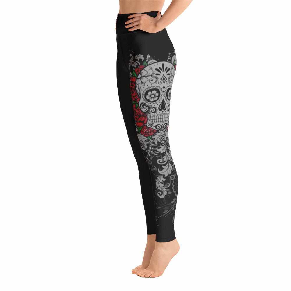 Rosy Skull Yoga Legging with High Waistband – Tara Ley