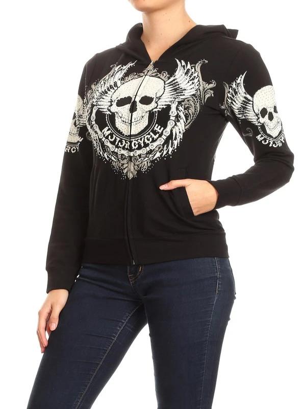 Raddy Skull™ Rhinestone Hoodie (1741)