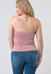 Ozark™ Zipped Up Faux Suede Halter Top (3900)
