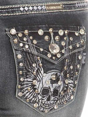 Naughty Too™ Distressed Skull Jean (4013) - TaraLey