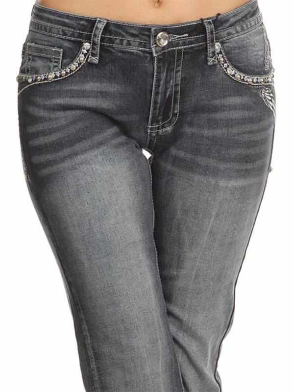 Naughty Too™ Distressed Skull Jean (4013) - TaraLey