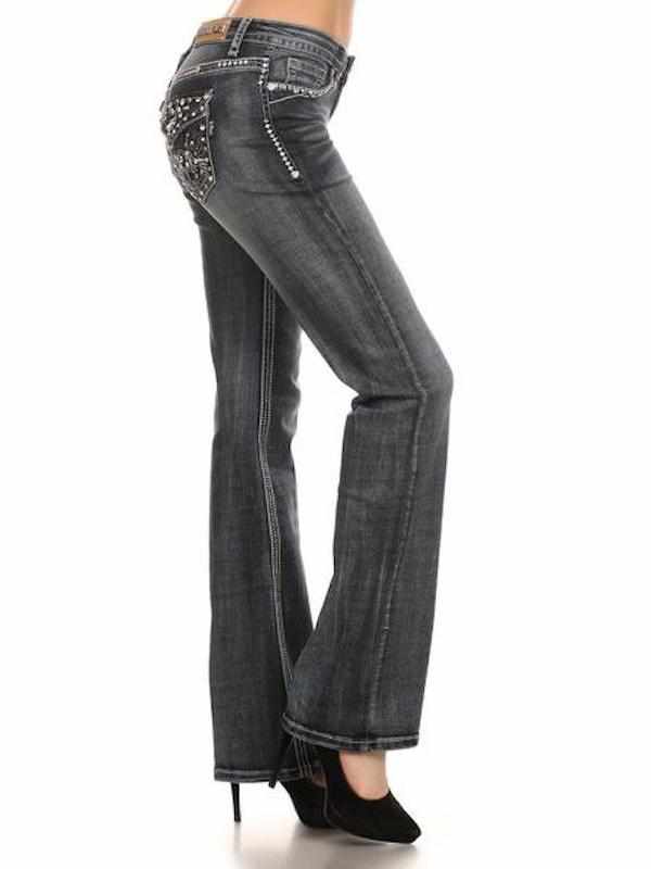Naughty Too™ Distressed Skull Jean (4013) - TaraLey