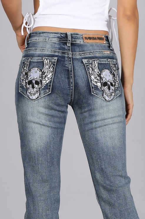 Fearless™ Distressed Skull Jean (4050)