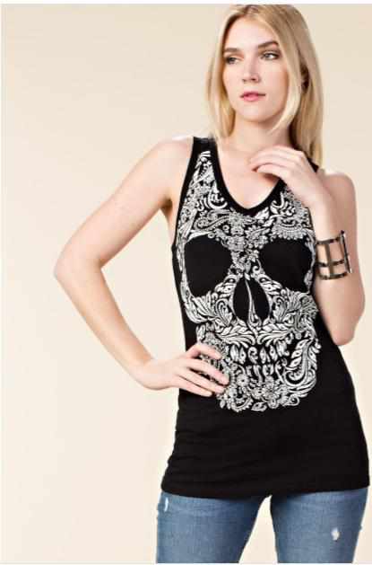 FINAL SALE - Skull Print Tank - TaraLey