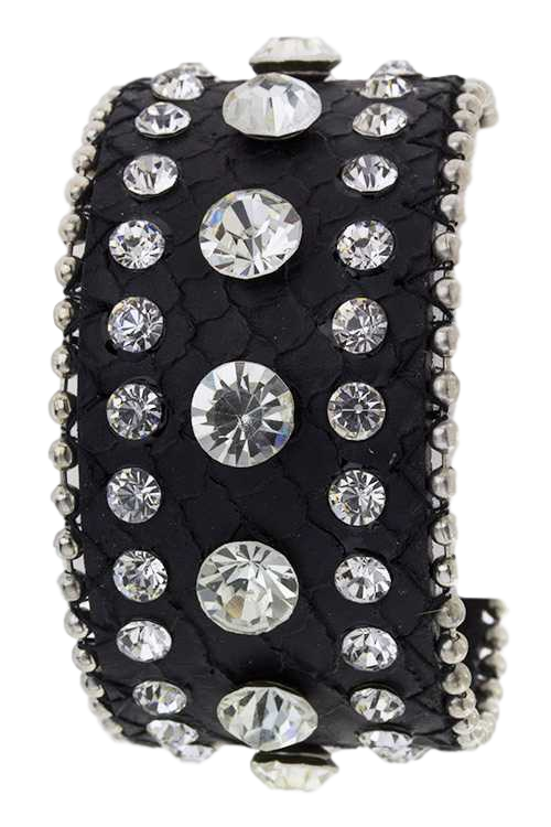 All Crystal Leather Bracelet