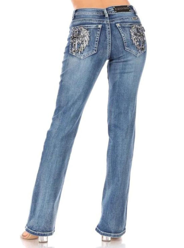 Angel Cross ™ Distressed  Jean (4046)