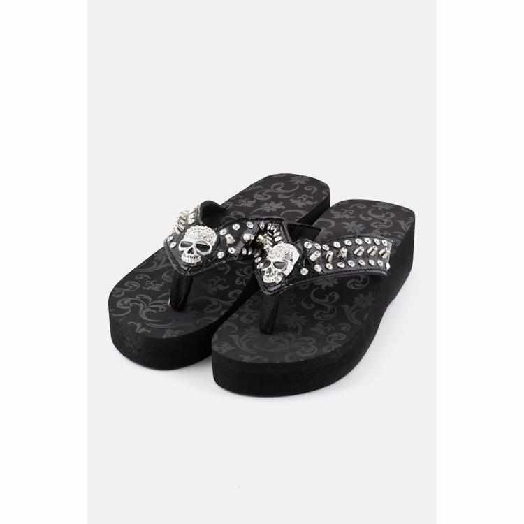 Badass Susan ™ Skulls Rhinestones Flip Flop - TaraLey