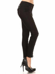 FINAL SALE - Lace ME Up™ Black Skinny Denim - TaraLey