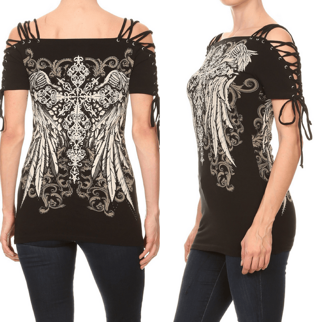 Home Laceup Cross™ Rhinestone Top (1960)