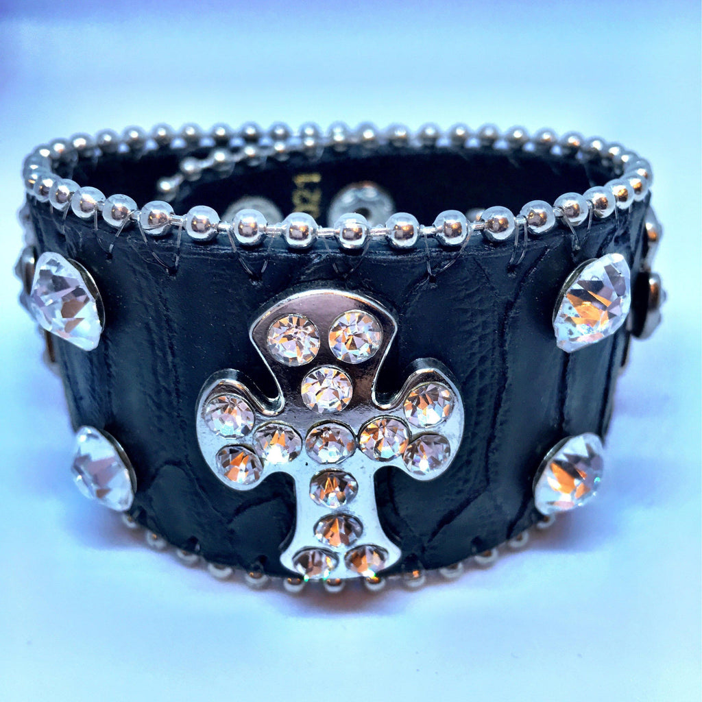 My Cross Crystal Faux Leather Bracelet - TaraLey