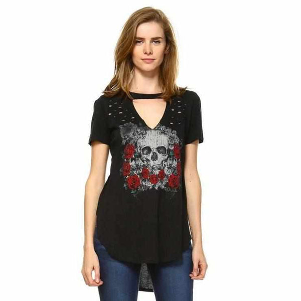 FINAL SALE - Rose Skull™ Top (1756SB) - TaraLey