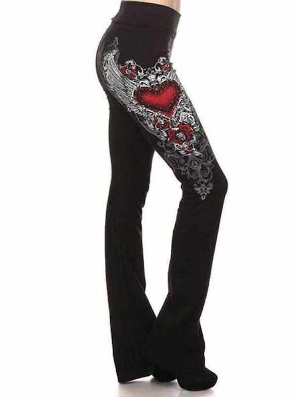 Ruby Heart Embellished Casual Pant Tara Ley
